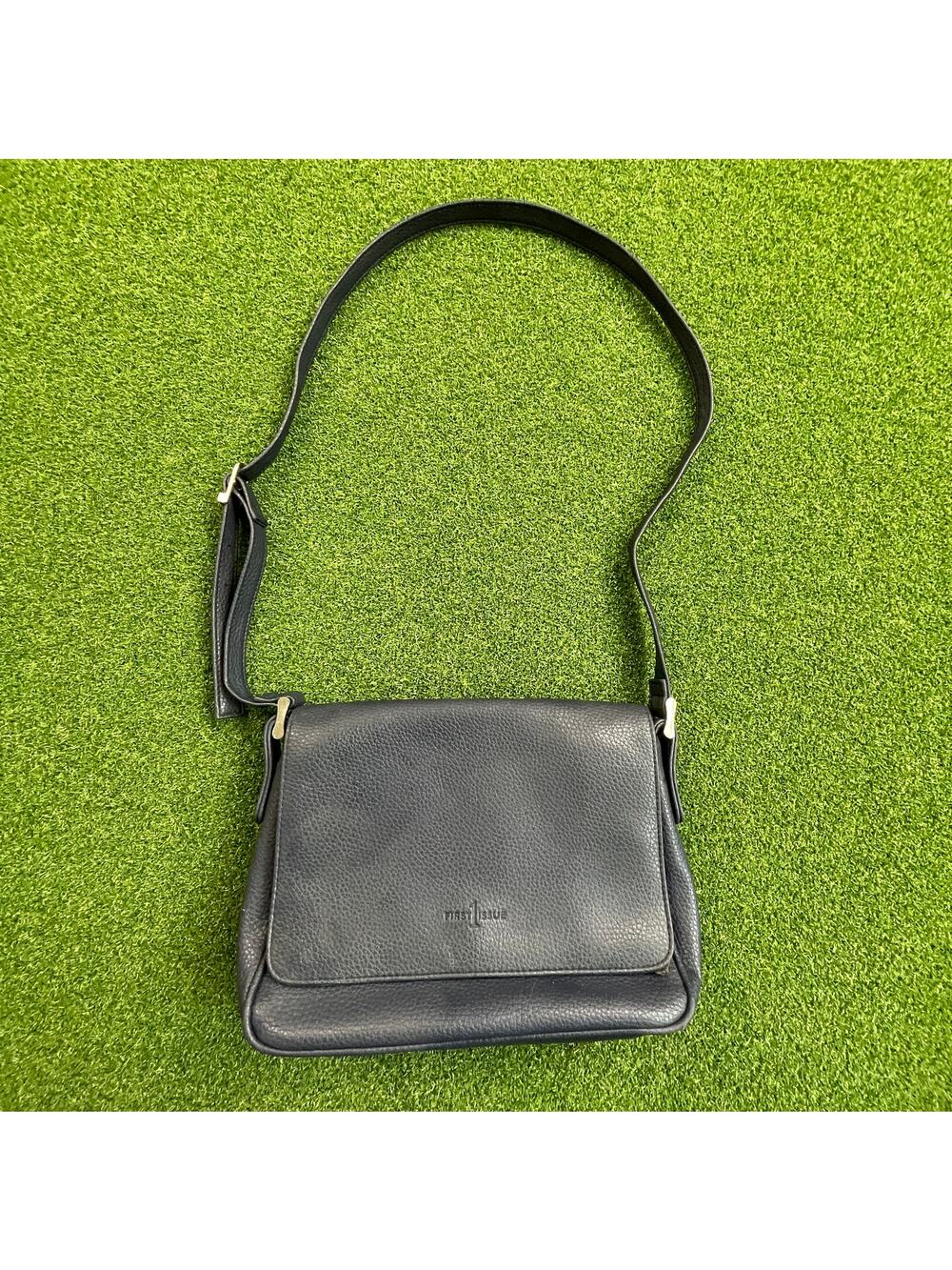 First Issue by Liz Claiborne Blue Leather Adjustable Strap Shoulder Bag